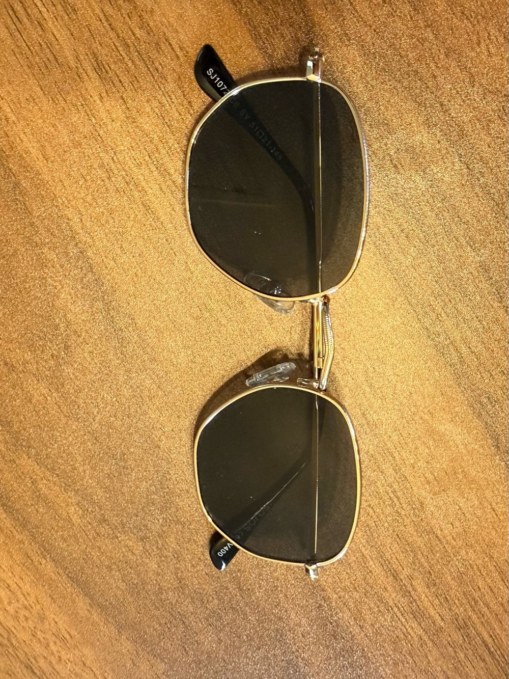 Gold Frame Sunglasses with Dark Lenses
